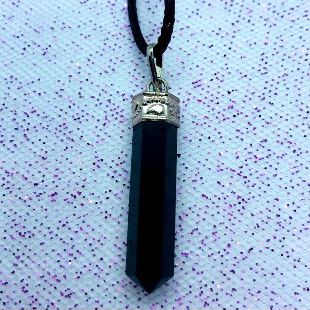 Black Tourmaline Point Pendant